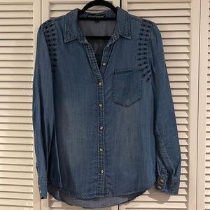 Velvet Heart Jeans Button Down Shirt SOFT!